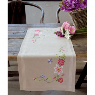 Набор для вышивания VERVACO арт.PN-0146429 Дорожка Розовые цветы и бабочки 40х100 см