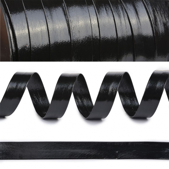 Бейка лаковая (иск.кожа) TBY.LBS15.1 15мм цв.черный уп.50м