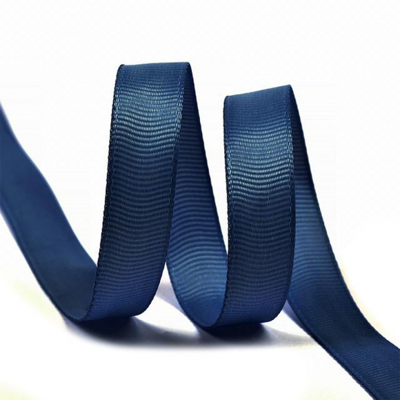 Лента Ideal репсовая в рубчик шир.15мм цв. 374 т.синий уп.27,42м