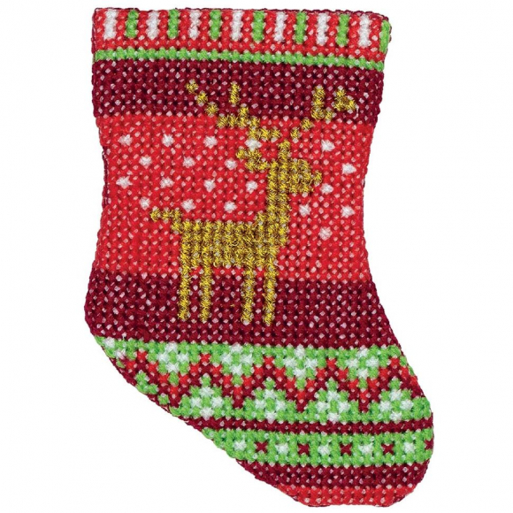 Набор для вышивания KLART арт. 8-395 Носочек с оленем 6х8,5 см