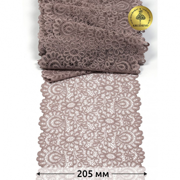 Кружево-стрейч KRUZHEVO арт.TBY.YSTL00839 шир.205мм цв.06 капучино уп.25м