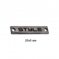 Лэйбл металлический Style арт.TBY.8861 28х6мм цв.никель черный уп.50шт