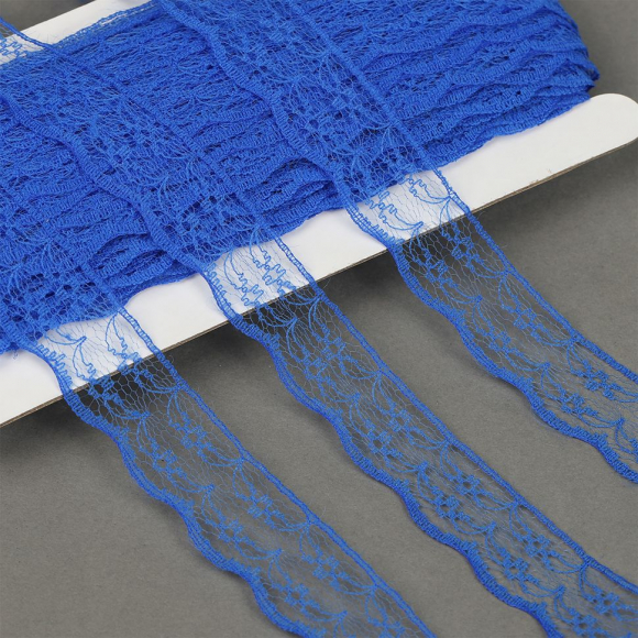 Кружево-трикотаж KRUZHEVO арт.TBY 1663 шир.20мм цв.синий, уп.27,4м