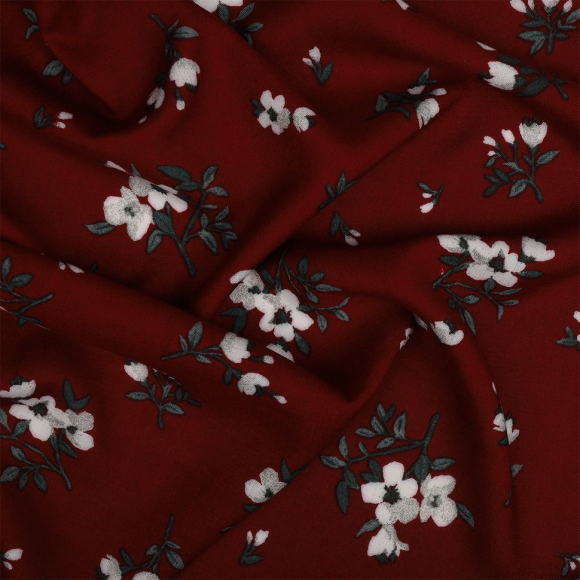 Ткань Штапель  TBY Vi-HLA210109-c2 плот 110г/м2 100% вискоза шир. 145 см цв.с2 красный рул.25м