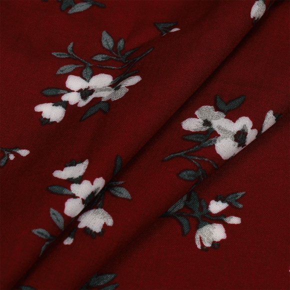 Ткань Штапель  TBY Vi-HLA210109-c2 плот 110г/м2 100% вискоза шир. 145 см цв.с2 красный рул.25м