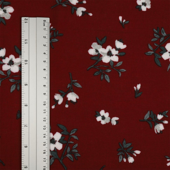 Ткань Штапель  TBY Vi-HLA210109-c2 плот 110г/м2 100% вискоза шир. 145 см цв.с2 красный рул.25м