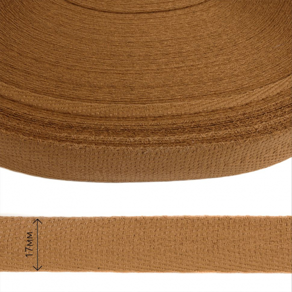 Тесьма киперная 17 мм хлопок 1,8г/см арт.12.2С-256К.17.034 цв.т.бежевый уп.50м