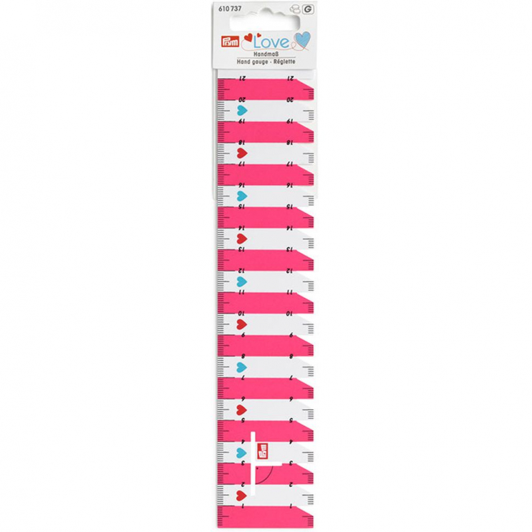 610737 PRYM Love Линейка для разметки и измерения 4,5х23см (21см), пластик, ярко-розовый