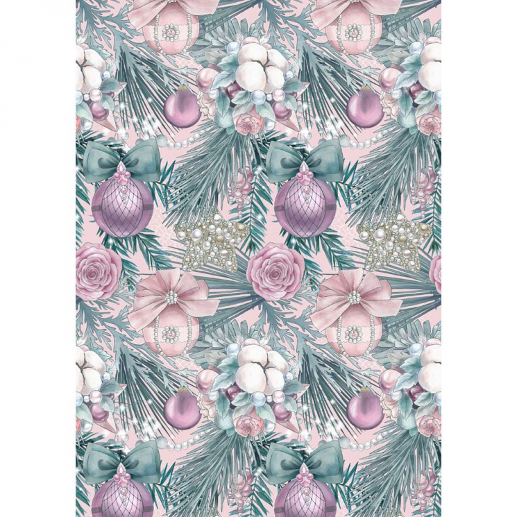 Ткань для пэчворка PEPPY Новогоднее Волшебство 135 г/м? 100% хлопок цв.НВ-02 розовый уп.50х50 см