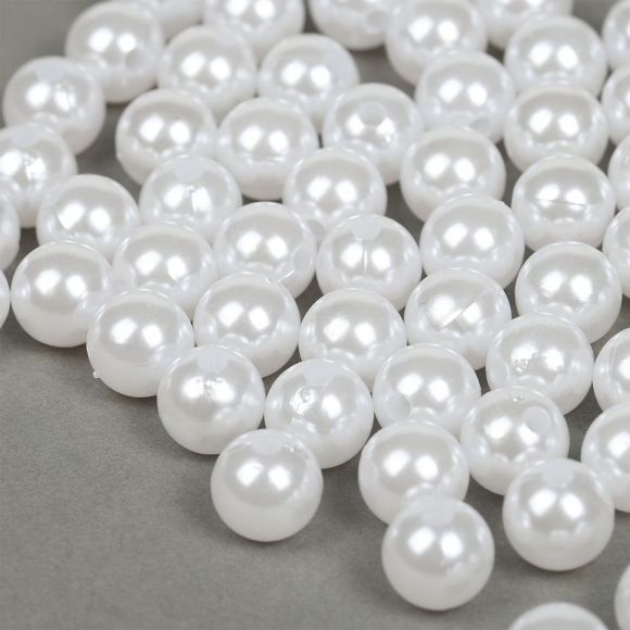 Бусины MAGIC 4 HOBBY круглые перламутр 12мм цв.033 белоснежный уп.50г (53шт)