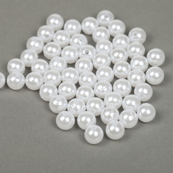 Бусины MAGIC 4 HOBBY круглые перламутр 12мм цв.033 белоснежный уп.50г (53шт)