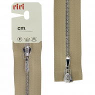 137524_Молния металл, Ni, слайдер Tropf, 4 мм, разъёмная двухзамковая, 80 см, цвет 2230, светло-бежевый