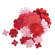 128216_Набор декоративных цветов с отверстием под брадс из бумаги