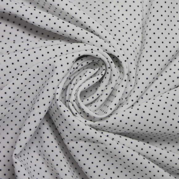 Ткань Софт Ниагара в горошек 80 г/м? 94% полиэстер, 6% спандекс шир.145 см арт.Р.11512.01 цв.01 белый уп.25м