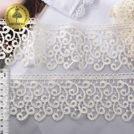 Кружево гипюр KRUZHEVO арт.TR.8G8386 шир.80мм цв.16 молочный уп.9м