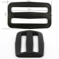 Пряжка двухщелевая 50мм А3, цв.черный уп.500шт