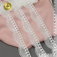 Кружево гипюр KRUZHEVO арт.TR.0733 шир.30мм цв.004 сумрачно-белый уп.9м