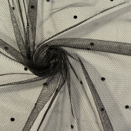 Фатин со стразами арт.231.1-13 шир.150см 100% полиэстер цв.черный рул.15-28м