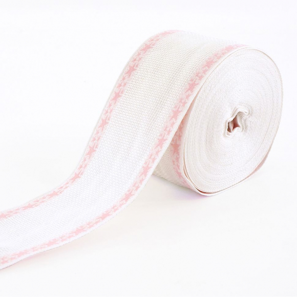 38842_Лента канвовая с розовым кантом