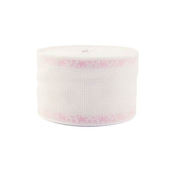 38842_Лента канвовая с розовым кантом