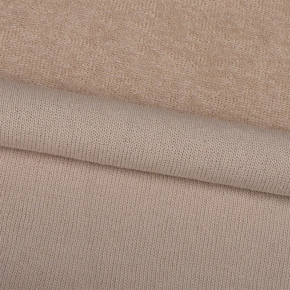 Ткань махра гл/крашеный, 160г/м?  80% хл 20%эласт  шир.115+115см арт.ДЛ-1608020-3025 цв.сахара уп.6м (1кг-2,7м)