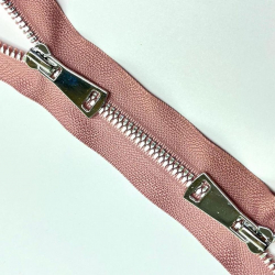 Молния трактор №5 Premium два замка 110см никель D221 бежево-розовая пастель