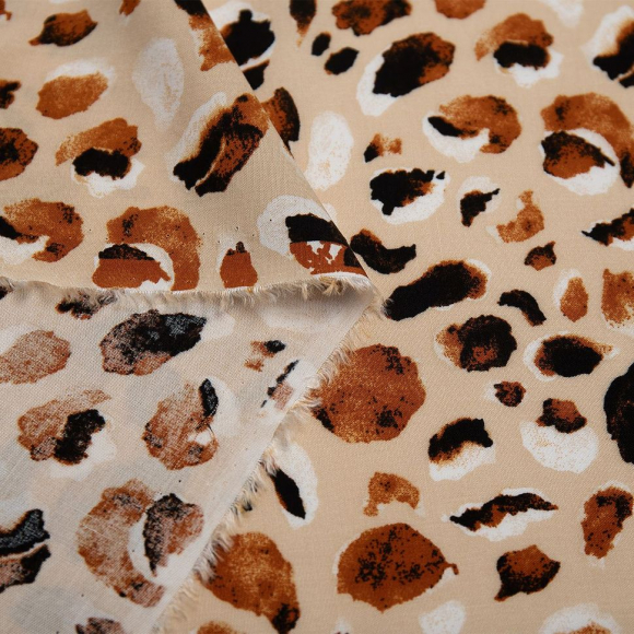 Ткань Штапель 105 г кв.м 100% вискоза шир.145 см арт.Р.31258.01 цв.01 бежевый уп.30м