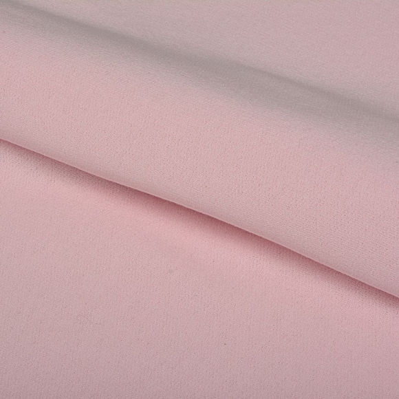 Ткань трикотаж Футер 2х нитка начес с лайкрой 190г опененд 100+100см розовое безе 13-2804 уп.6м