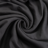 Ткань трикотаж Футер 2х нитка начес с лайкрой 190г опененд 100+100см графит 19-3905 уп.6м