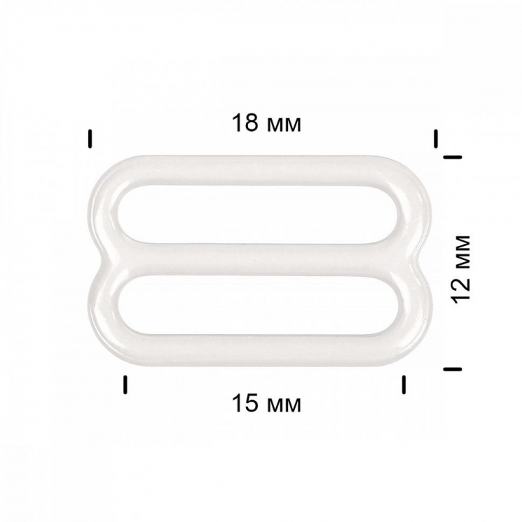 Пряжка регулятор для бюстгальтера металл TBY-57763 15мм цв.F102 сумрачно-белый, уп.100шт