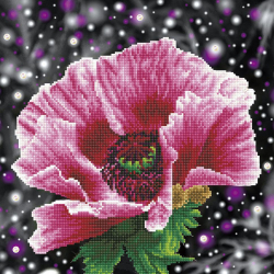 Кристальная мозаика на холсте ФРЕЯ арт.ALV-37 Мак 42х42 см