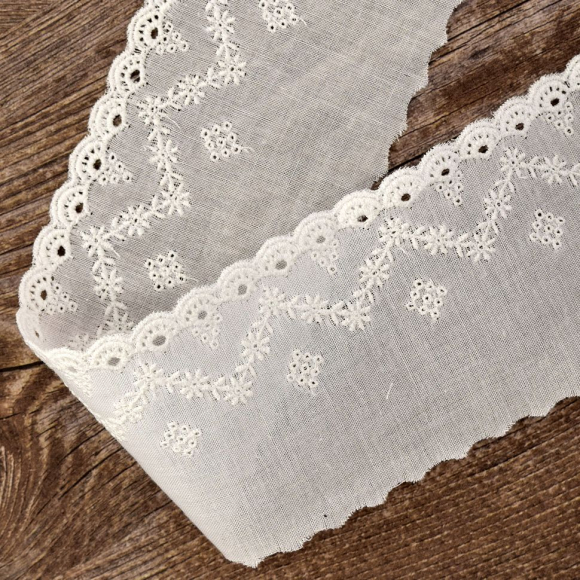 119780_Шитье-вышивка на батисте, 55 мм, цвет белый