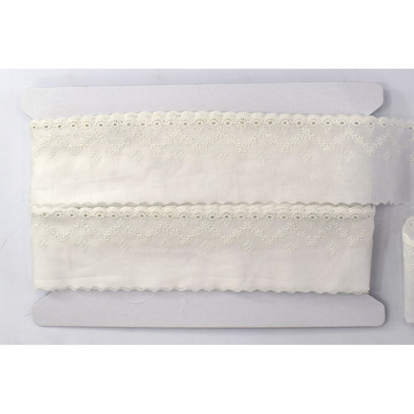 119780_Шитье-вышивка на батисте, 55 мм, цвет белый