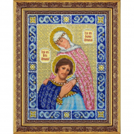 Набор для вышивания бисером ПАУТИНКА арт.Б-1019 Св.кн. Петр и Феврония Муромские 20х26,5 см