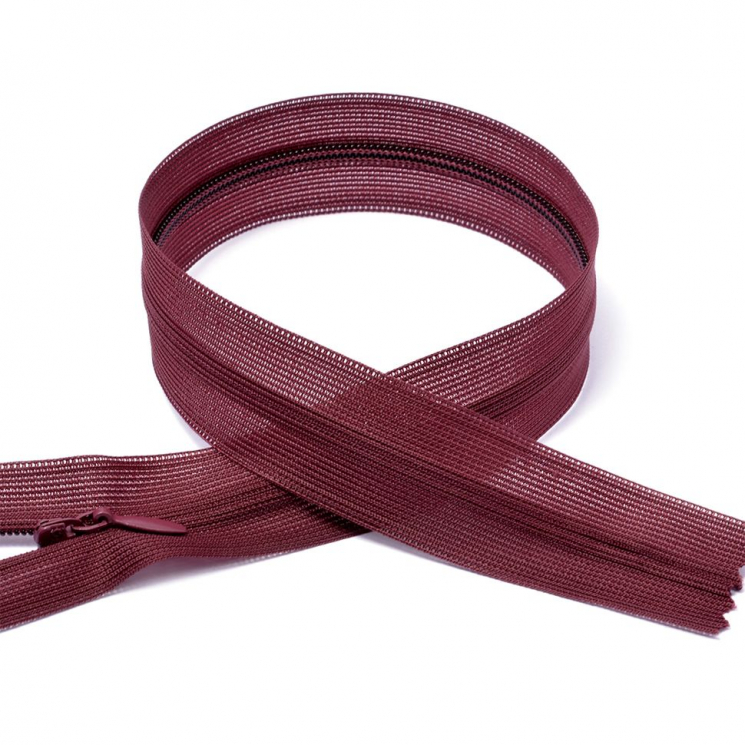 Молния MaxZipper пласт. потайная №3 60см н/р цв.F179 т.бордовый уп.50шт