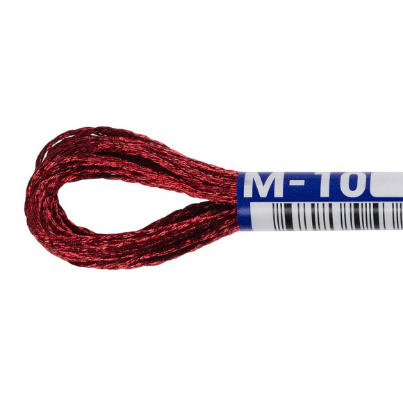 Нитки для вышивания Gamma мулине NM металлик 100% полиэстер 12 x 8 м цв.М-10 красный