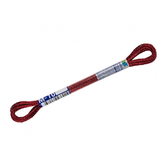 Нитки для вышивания Gamma мулине NM металлик 100% полиэстер 12 x 8 м цв.М-10 красный