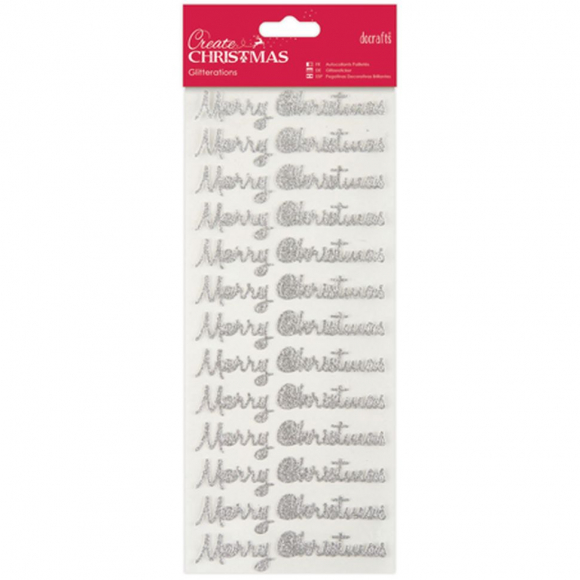 92602_Набор наклеек с блестками "Merry Christmas - серебристый" Create Christmas