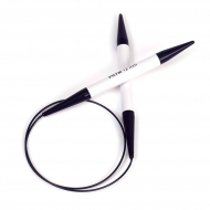 211314 PRYM Спицы круговые для вязания с гибкой черной леской 12мм 80см пластик уп.1шт