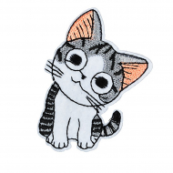 Термоаппликации вышитые арт.TBY.ND.11 Котенок 35х60мм цв.бел/сер/черн. уп.10шт