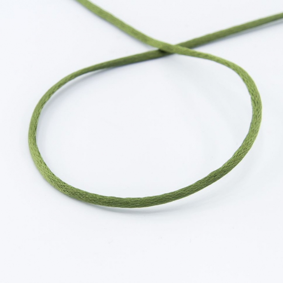 Шнур атласный SAFISA 2 мм, 25 м, цвет 89, темно-болотный