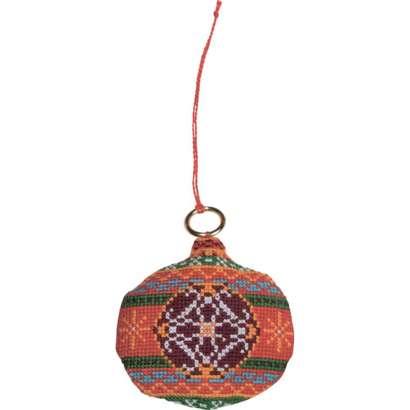 Набор для вышивания PERMIN арт.01-8229 Елочное украшение Мяч 8х8 см