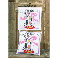 Набор для вышивания PERMIN арт.83-6844 Подушка Поющая корова 30х30 см