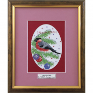 91297_Вышитая картина "Новогодняя птичка"