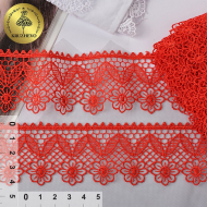 Кружево гипюр KRUZHEVO арт.TR.8GB0288 шир.40мм цв.06 красный, уп.9м