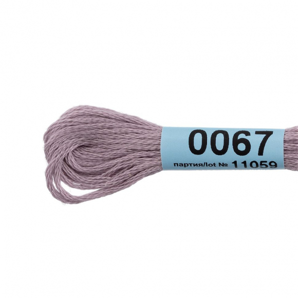 Нитки для вышивания Gamma мулине (0001-0206) 100% хлопок 24 x 8 м цв.0067 сиренево-серый Нитки для вышивания Gamma мулине (0001-0206) 100% хлопок 24 x 8 м цв.0067 сиренево-серый