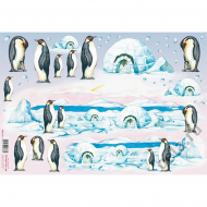 41079_Бумага рисовая "Пингвины"