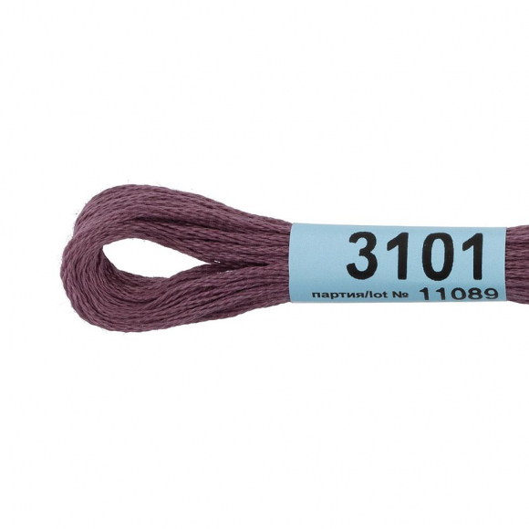 Нитки для вышивания Gamma мулине (3071-3172) 100% хлопок 24 x 8 м цв.3101 т.серо-сиреневый