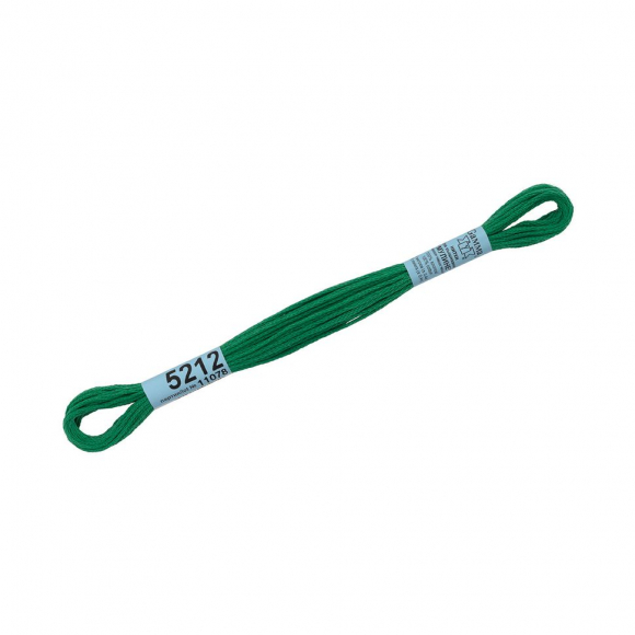 Нитки для вышивания Gamma мулине (3173-6115) 100% хлопок 24 x 8 м цв.5212 т.зеленый