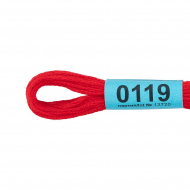 Нитки для вышивания Gamma мулине (0001-0206) 100% хлопок 24 x 8 м цв.0119 ярк.красный